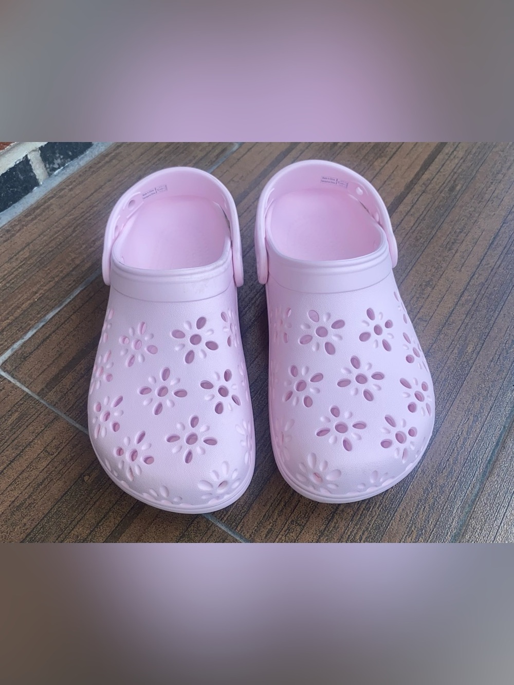 CROCS Kids Pink Floral Clogs - Picture 3 of 12
